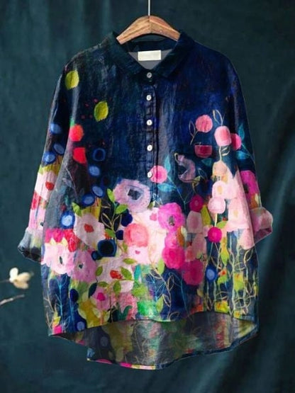 Bella Witte Blouse Dames | Luchtige Pasvorm met Bloemenprint 5
