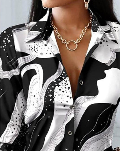 Vrouwelijke Blouse Lange Mouwen Katoen Elegante Stijl