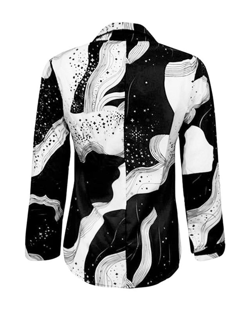 Vrouwelijke Blouse Lange Mouwen Elegante Katoen