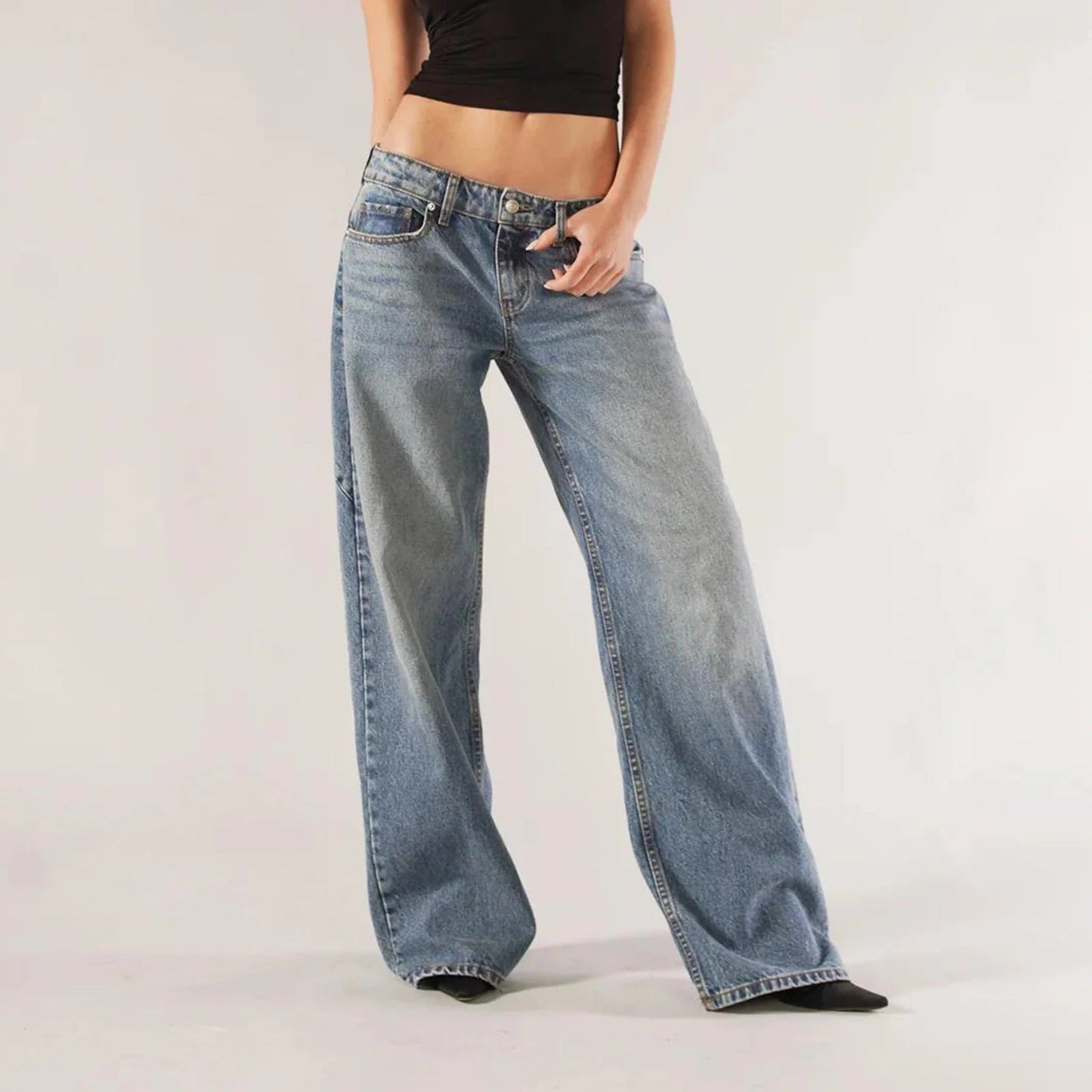 Lage Jeans voor Dames Losse Fit