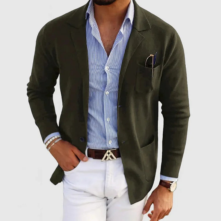 Heren Blazer Donkergrijs Slimfit Elegante Stijl