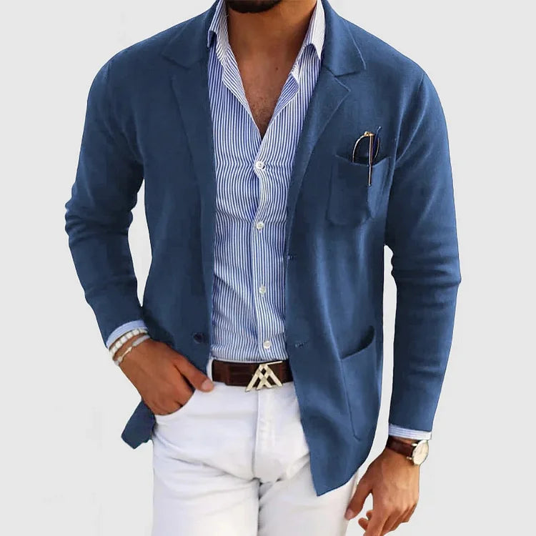 Heren Blazer Donkergrijs Slimfit Elegante Stijl