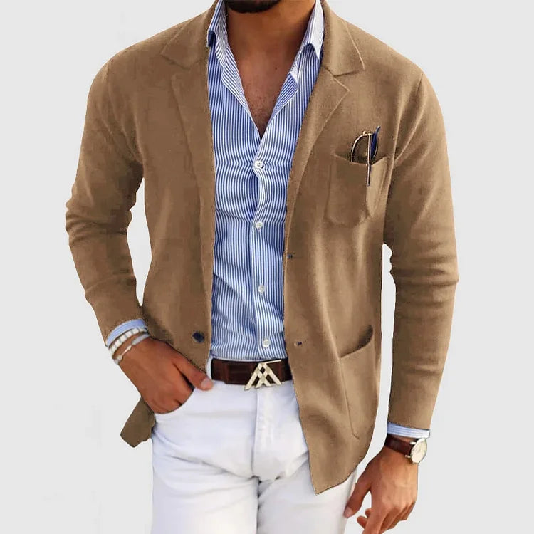 Heren Blazer Donkergrijs Slimfit Elegante Stijl - StudioMarella
