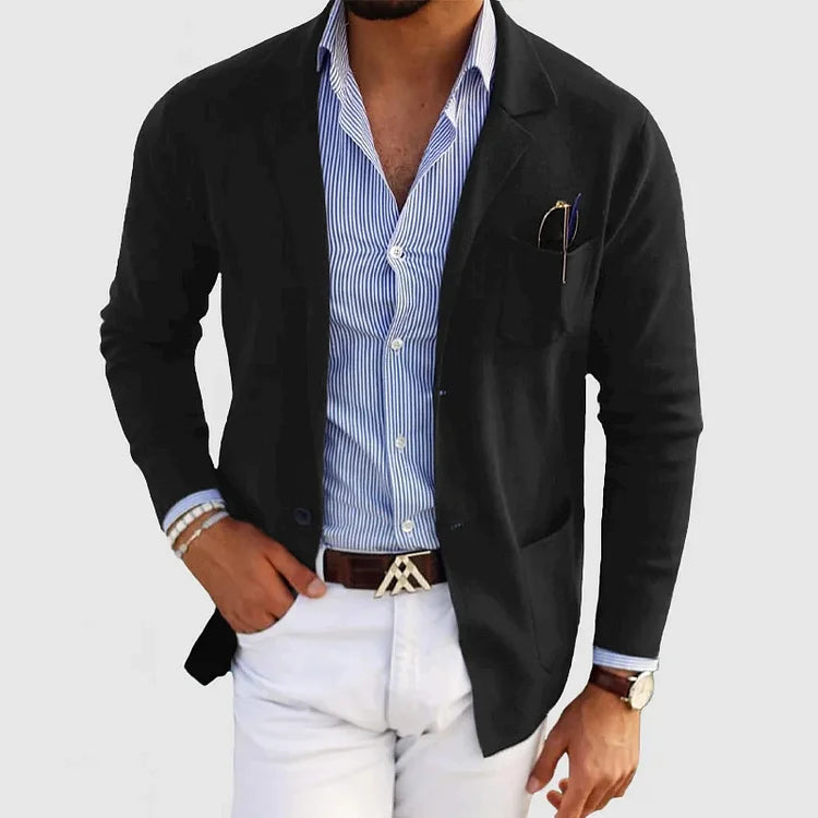 Heren Blazer Donkergrijs Slimfit Elegante Stijl