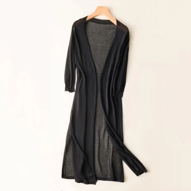 Elegante Cardigan Lange Mouw Gemaakt van Kwaliteit Wol