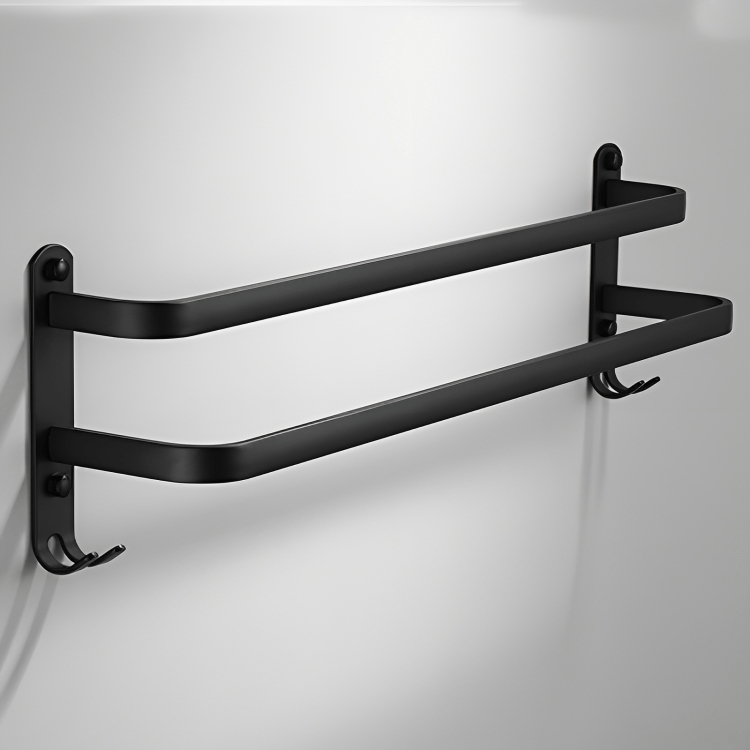 Handdoekenrek Aluminium Wandmontage Badkamer 40cm 60cm Zwart 2 3 Bar