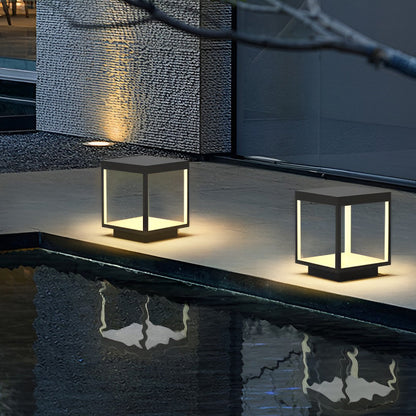 LED Buitenlamp voor Paal Modern Edelstaal IP54 Warm Wit Open Frame Ontwerp Tuinverlichting Muurdecoratie Oplaadbaar
