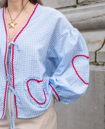 Betty | Romantische Blouse Dames met Hartprint 6