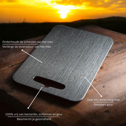Metalen Snijplank Antibacterieel – Krasvast en Hygiënisch – 20x29 t/m 30x46 cm