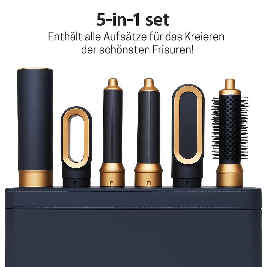 Haarstyler 5-in-1 1000W Ionen-Technologie Multifunctioneel Föhnen Stylen Krullen