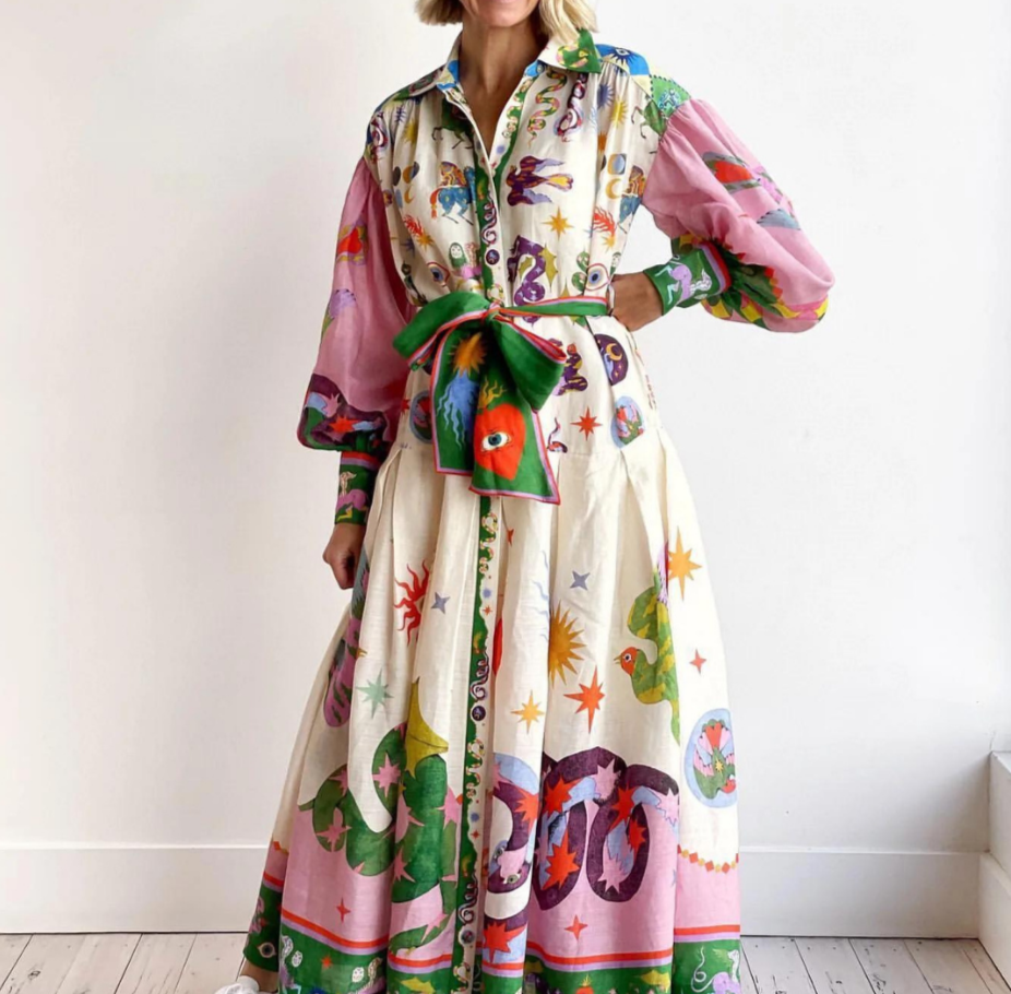 Jurk met Print Maxi Model Vrouwelijk Design - StudioMarella