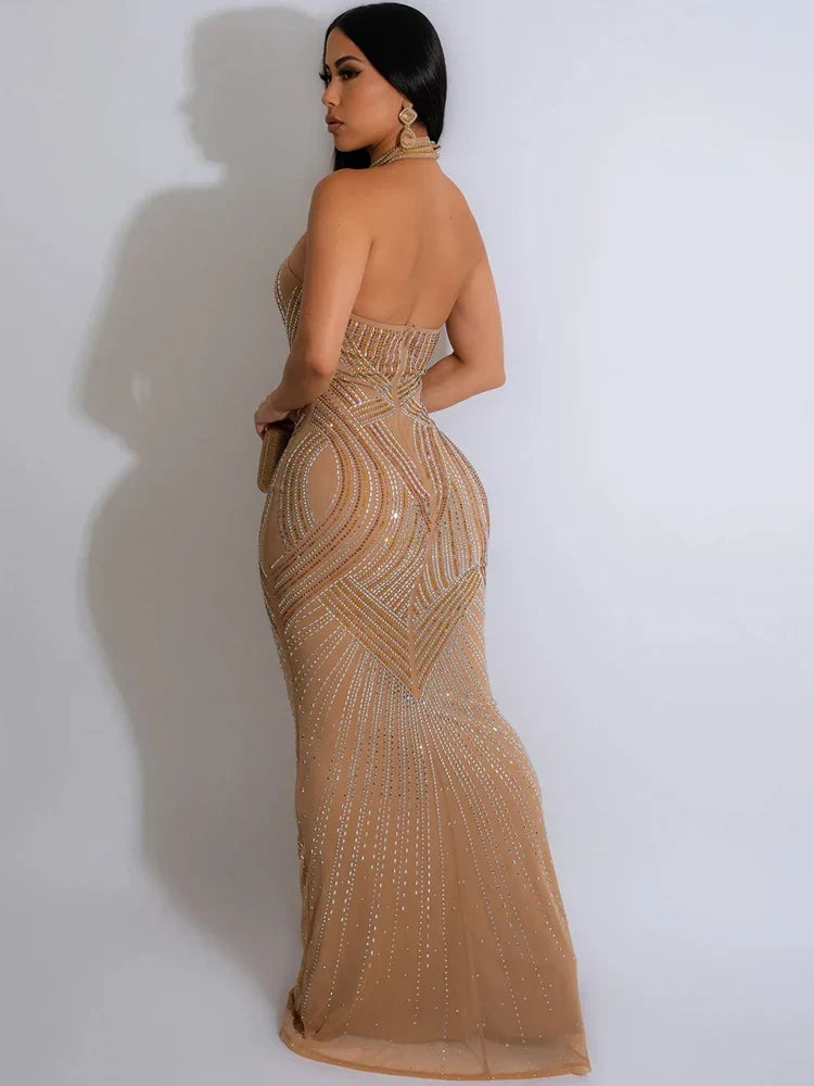 Dames Maxi Jurk Lange Glamour Jurk Zomerjurk