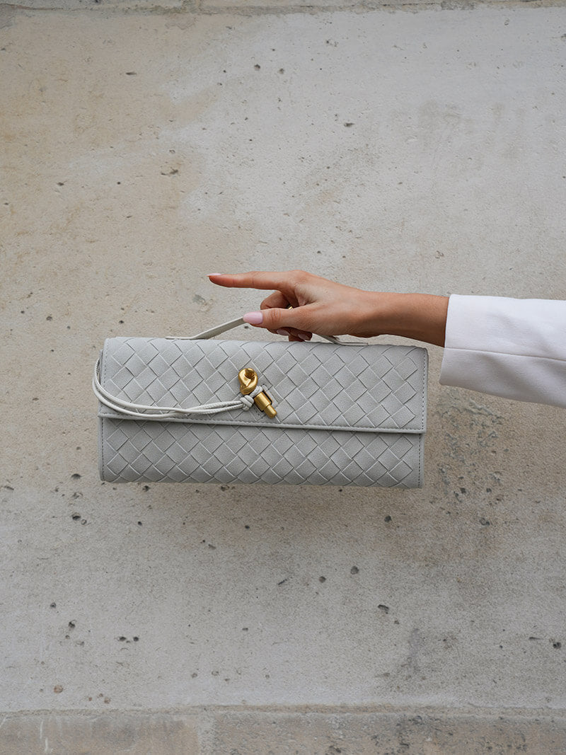 Kunstleer Clutch Gevlochten Handtasje voor Dames