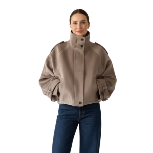 Elisa | Elegante Wolenleren Jas voor Vrouwen