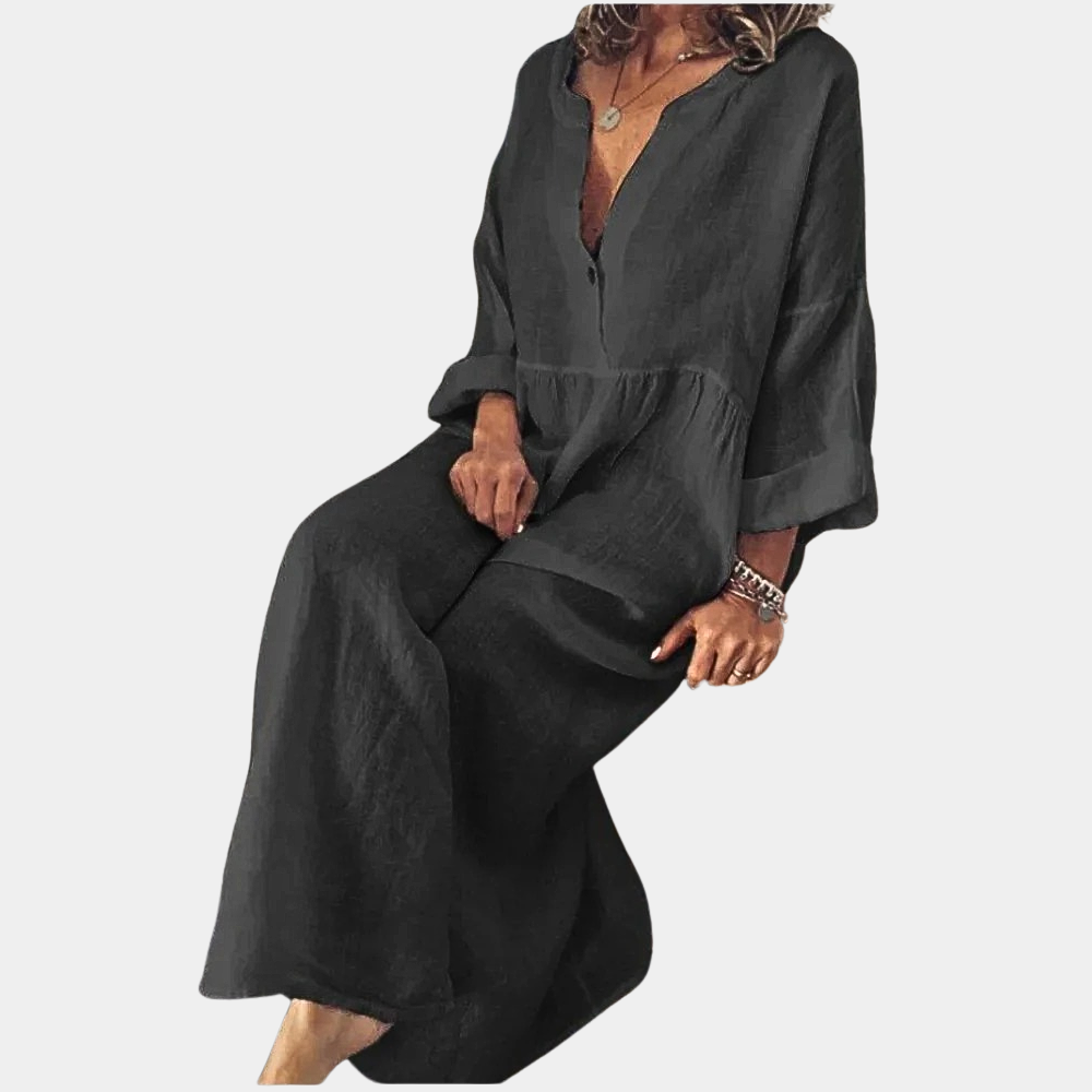Zwarte Damesjurk Elegante Casual Jurk voor Dagelijks Gebruik - StudioMarella