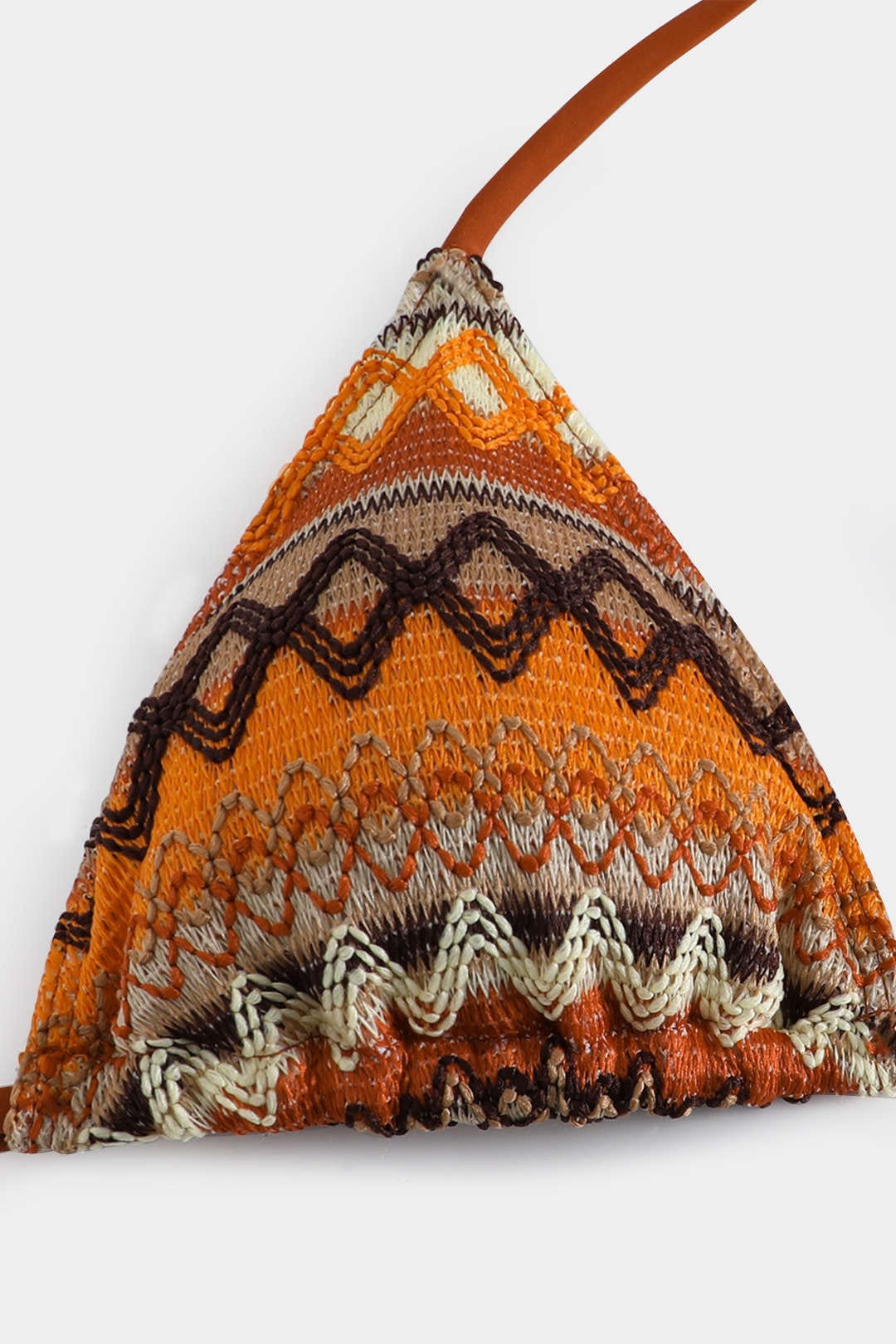 Bikini Set Triangle Zwart Wit Etnisch Patroon Verstelbaar