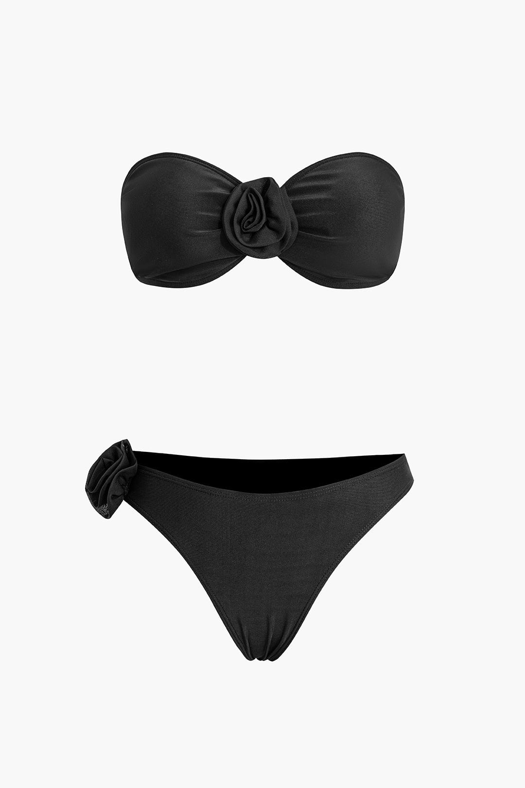 Bikini Set Bandeau met Bloemenprint en Slanke Pasvorm