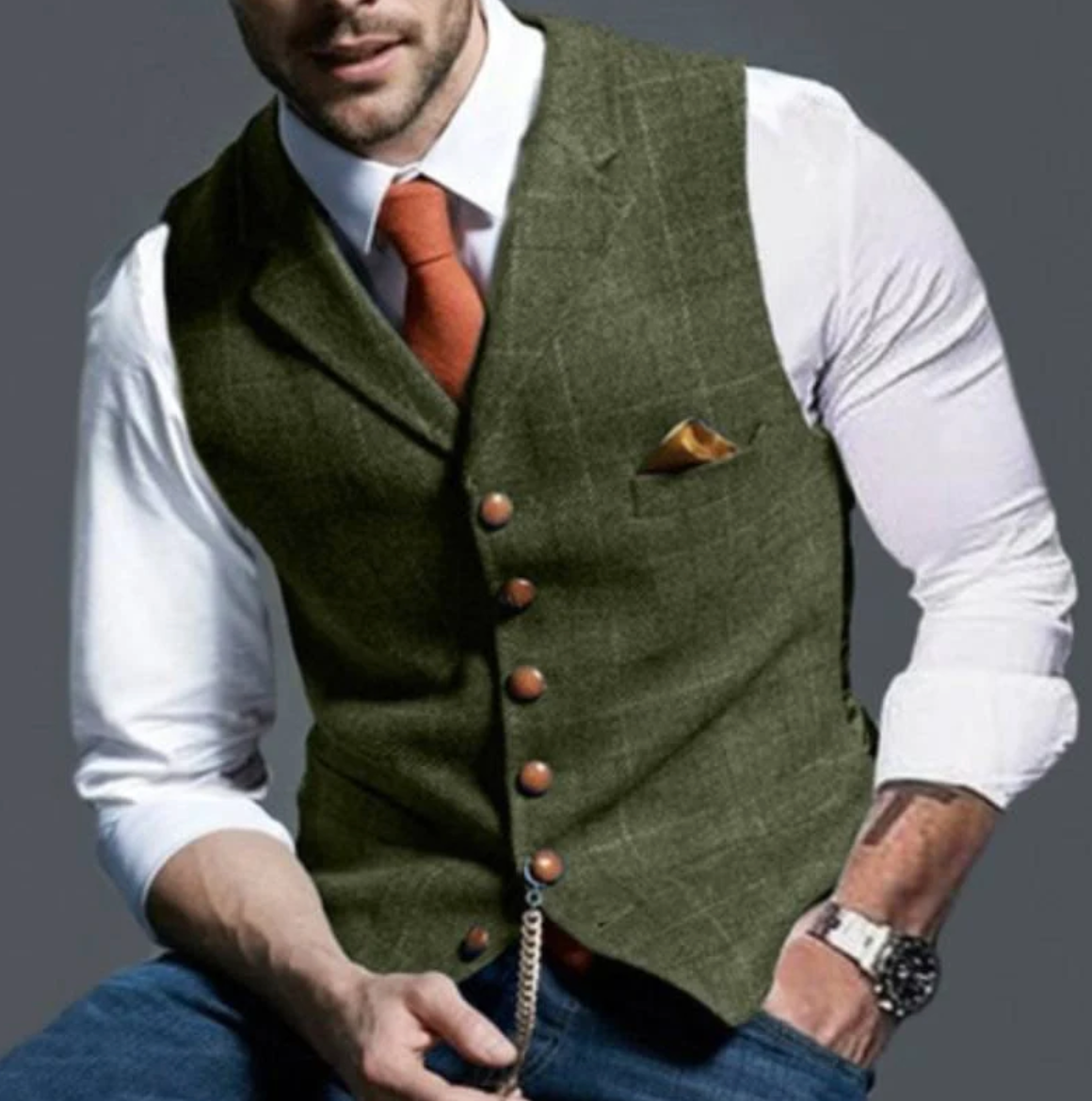 Heren Gilet Vintage Stijl Klassiek Elegant