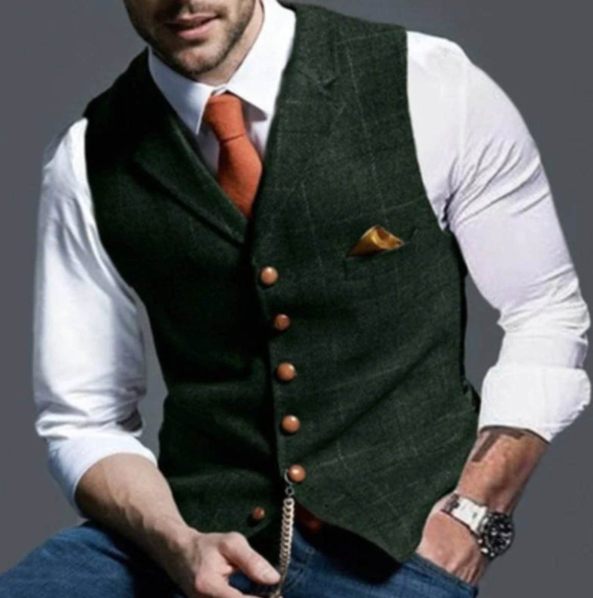 Heren Gilet Vintage Stijl Klassiek Elegant