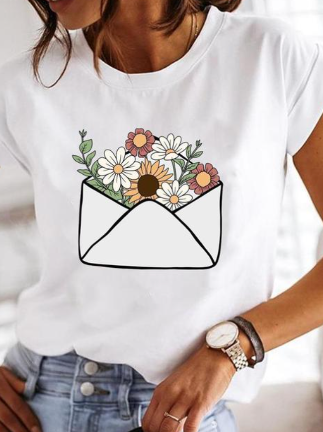 Vrouwelijke Zomerjurk Wit Korte Mouwen Casual