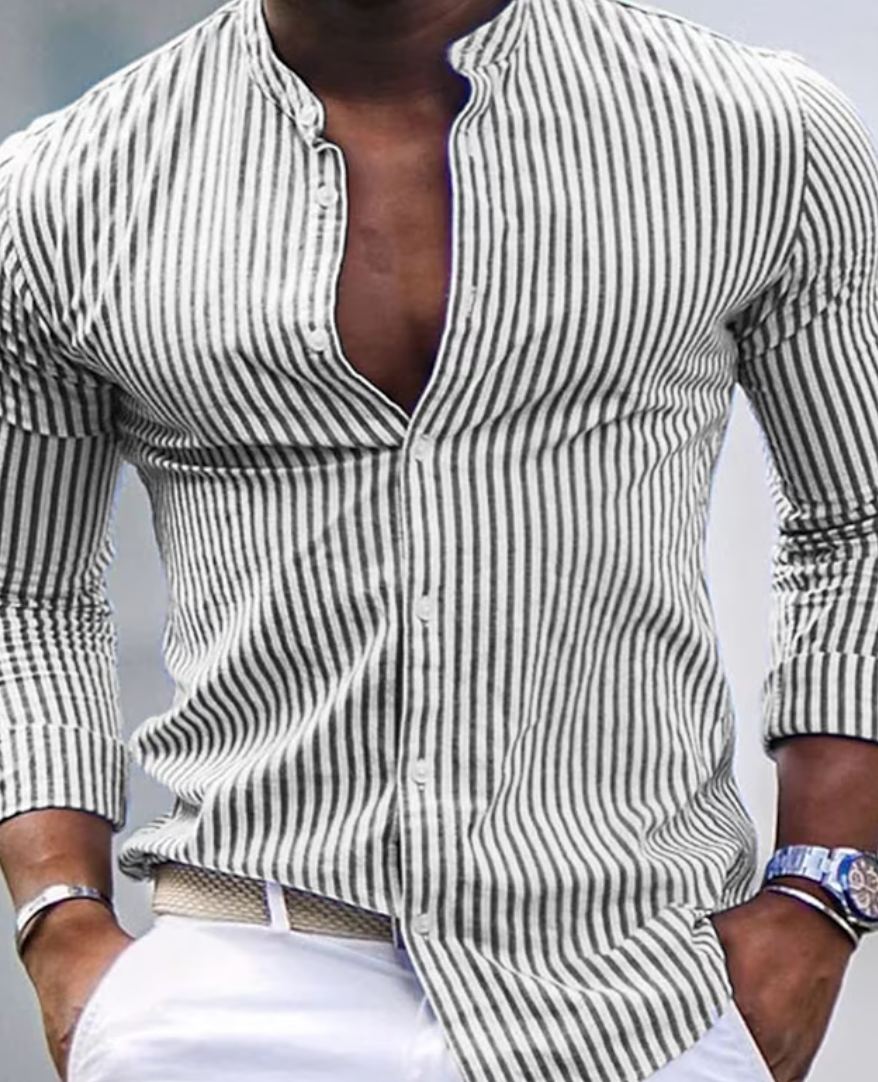 Mannen Overhemd Elegant Met Getailleerde Pasvorm