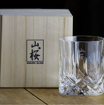 Japans Whiskyglas met Kersenbloesem Reliëf 320ml Hittebestendig Glas voor Whisky Cocktails Cognac Premium Drinkglas Traditioneel Handwerk Stijlvol Cadeau