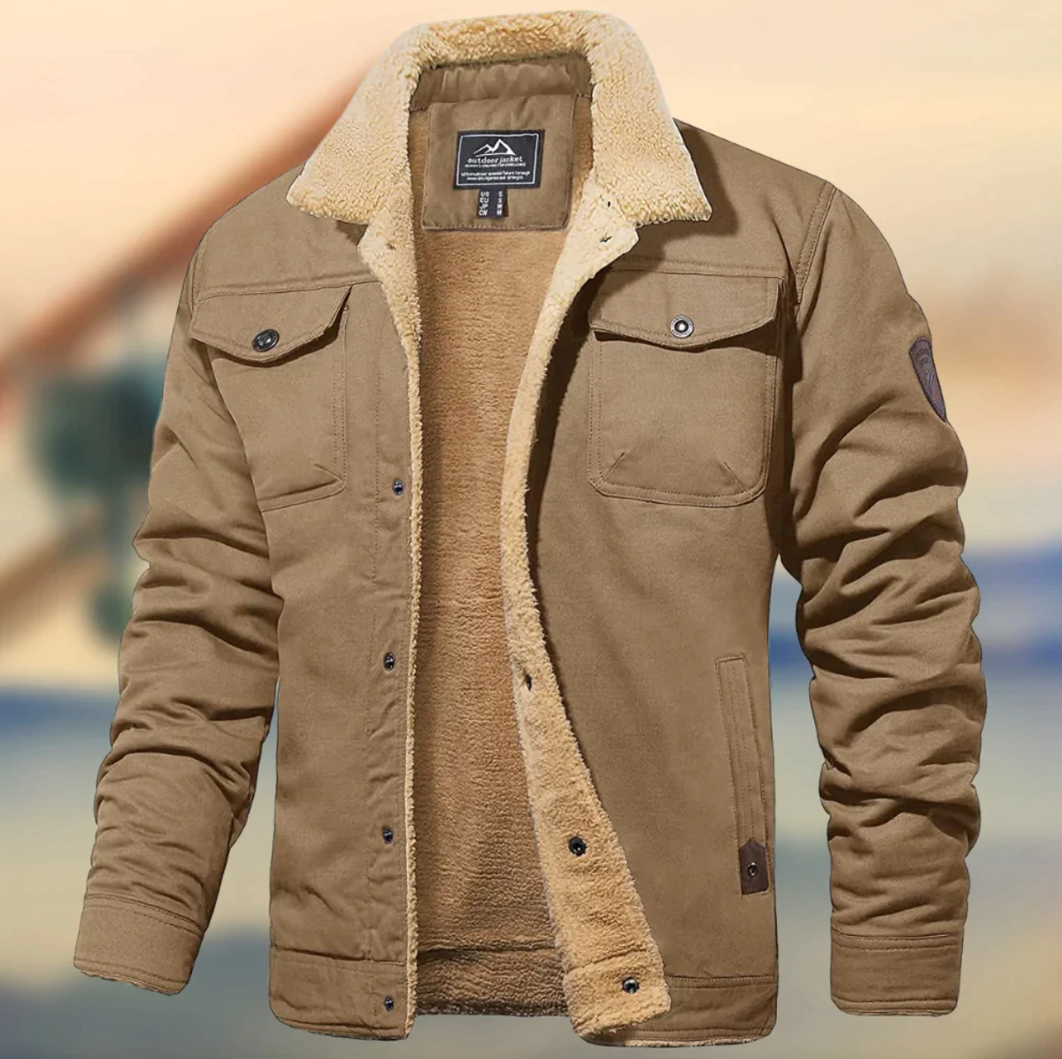 Heren Winterjas Fleece Geïsoleerd Warm voor Buiten