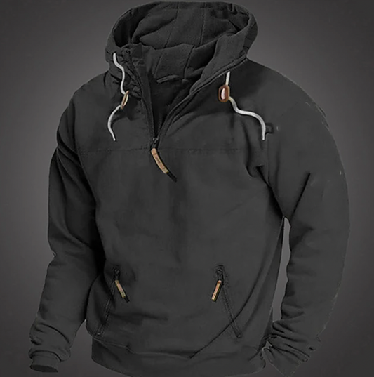 Heren Winter Hoodie Warm Stijlvol Zwart - StudioMarella