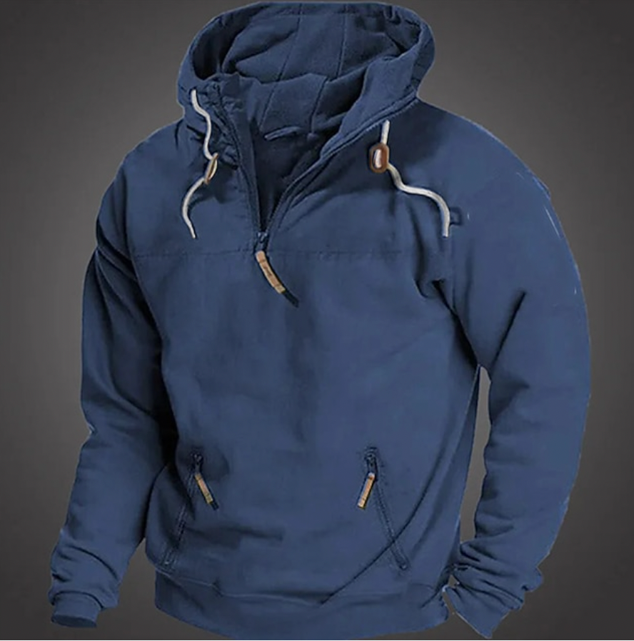 Heren Winter Hoodie Warm Stijlvol Zwart