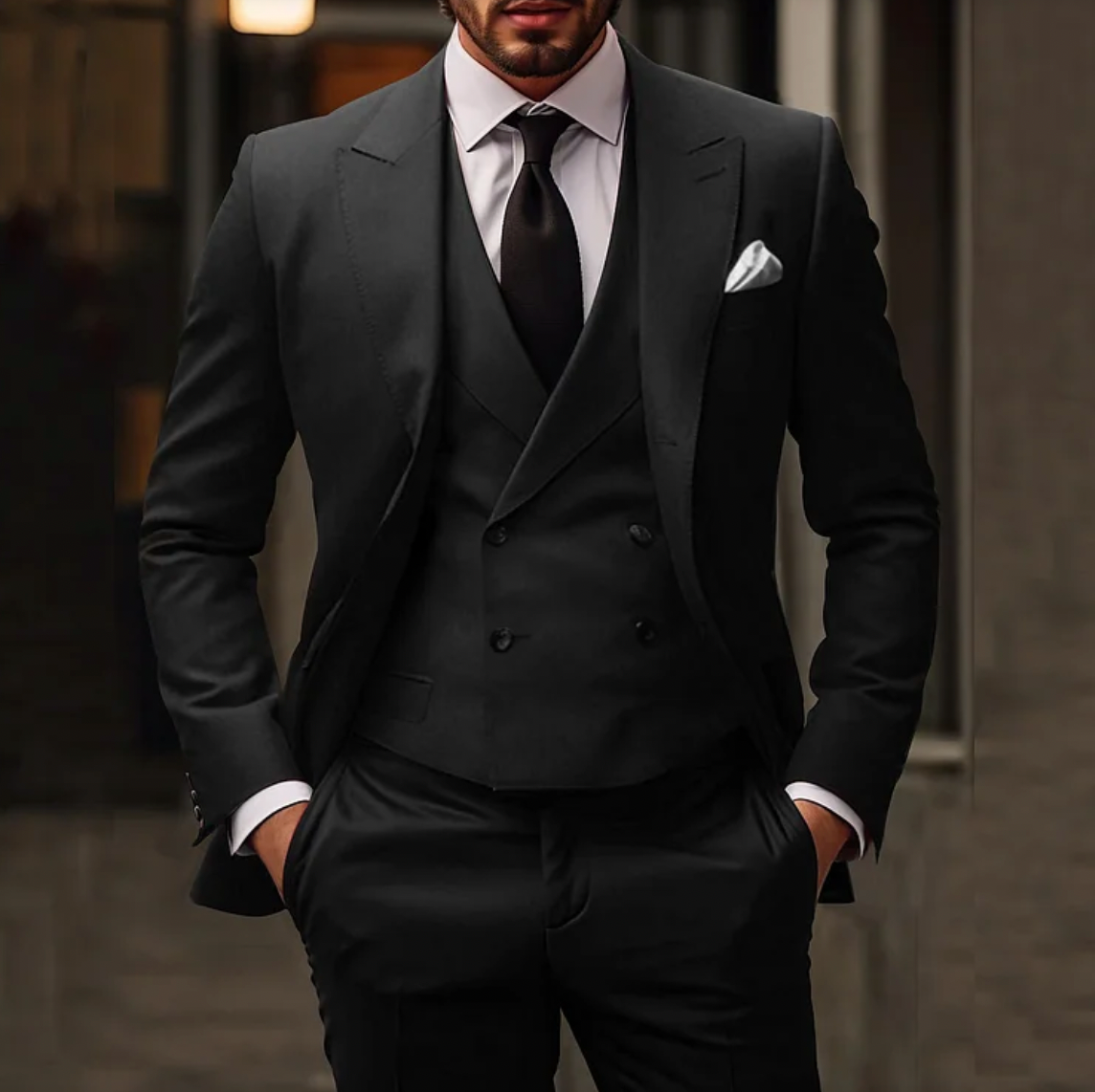 Mannenpak 3-delig Slim-fit Blazer Gilet Broek - StudioMarella