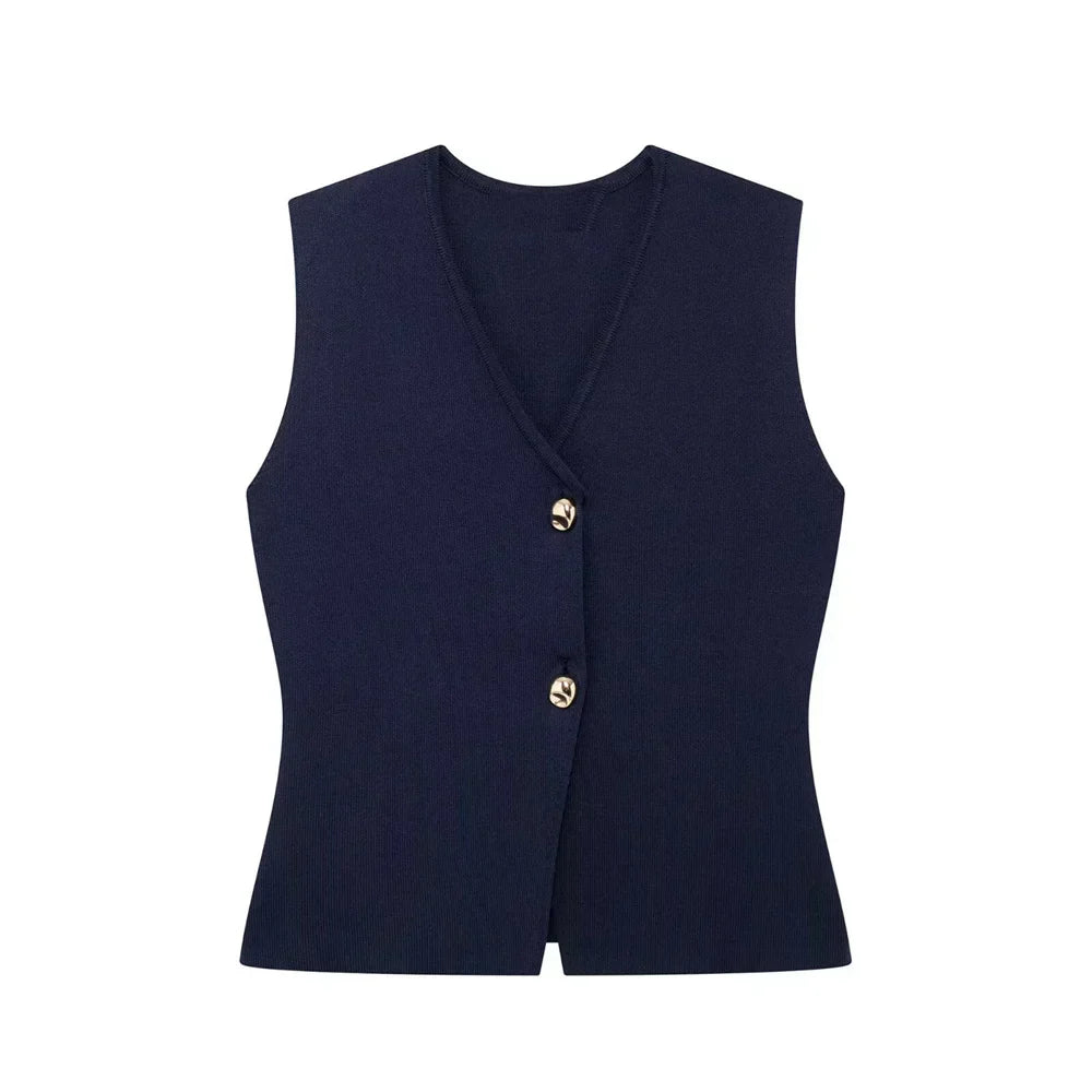Mouwloze Gilet Top voor Dames - Elegant en Minimalistisch