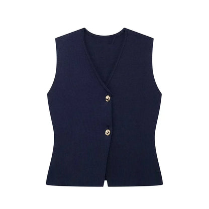 Mouwloze Gilet Top voor Dames - Elegant en Minimalistisch