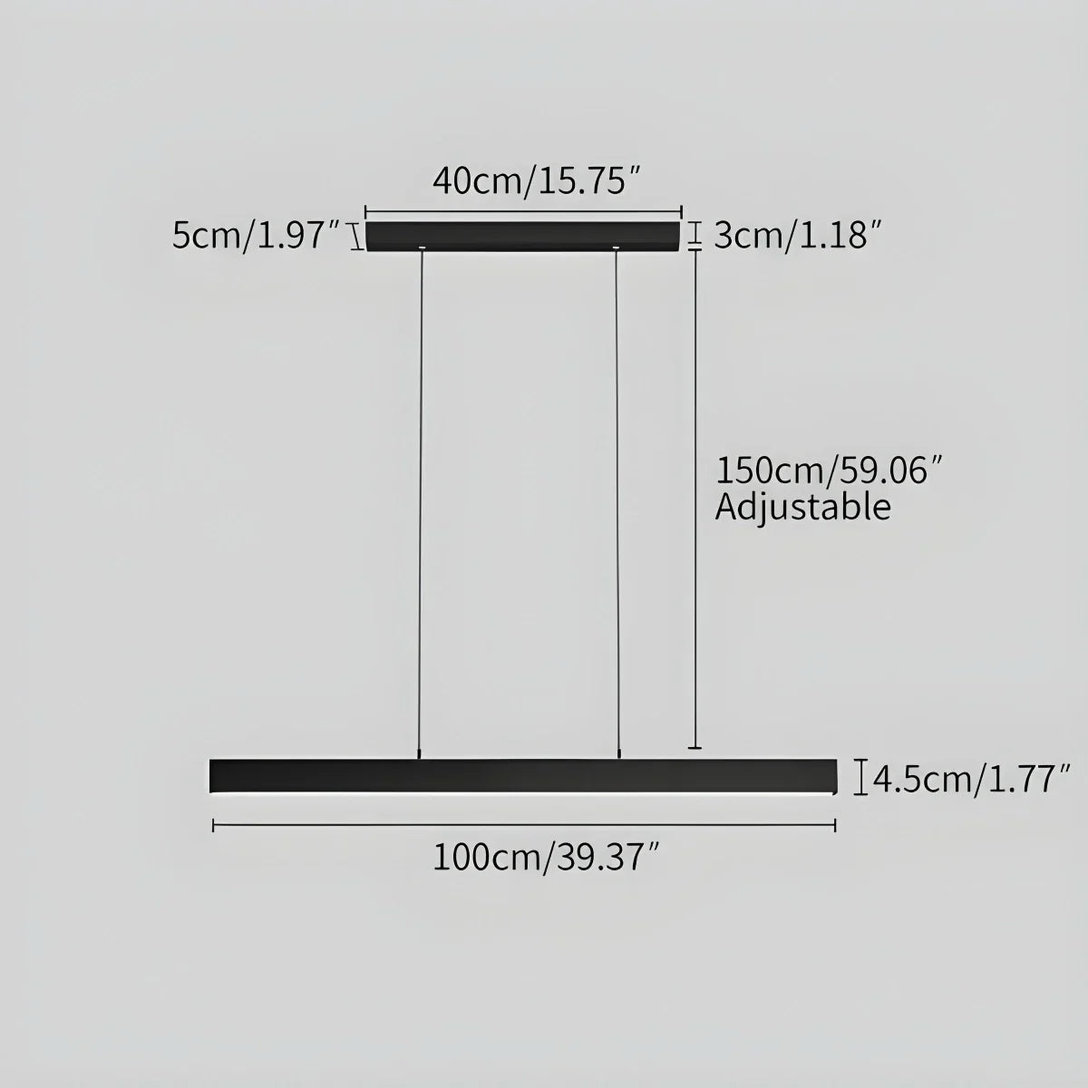 Lineaire hanglamp LED aluminium zwart kookeiland eettafel kantoor moderne plafondverlichting minimalistische hanglamp