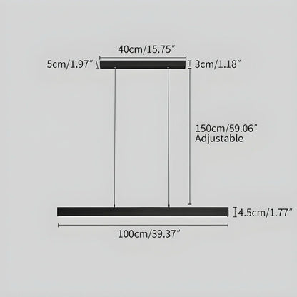 Lineaire hanglamp LED aluminium zwart kookeiland eettafel kantoor moderne plafondverlichting minimalistische hanglamp