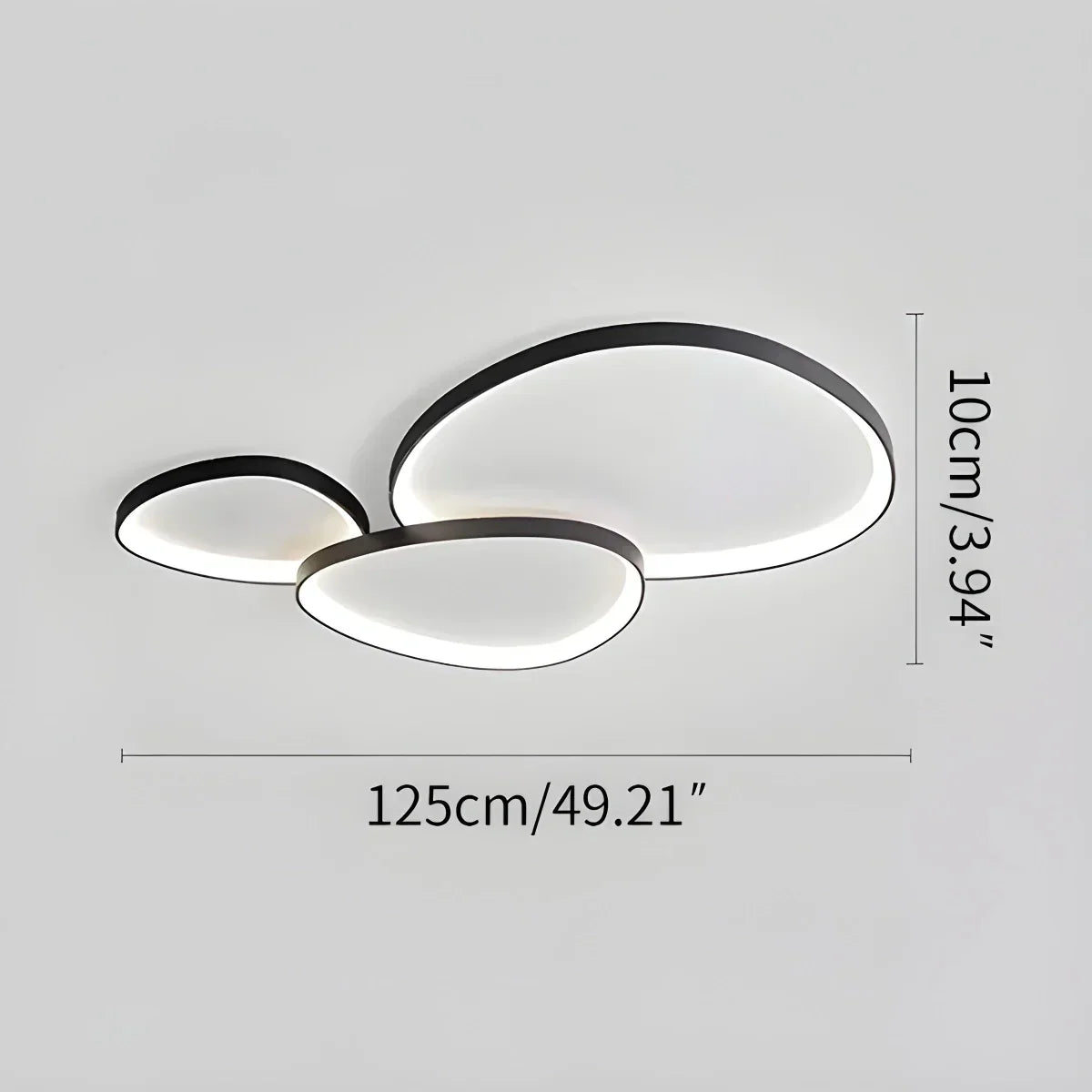 LED plafondlamp ovaal dimbaar metaal zwart wit slaapkamer hal woonkamer moderne plafondverlichting Scandinavisch design opbouwlamp