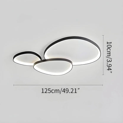 LED plafondlamp ovaal dimbaar metaal zwart wit slaapkamer hal woonkamer moderne plafondverlichting Scandinavisch design opbouwlamp