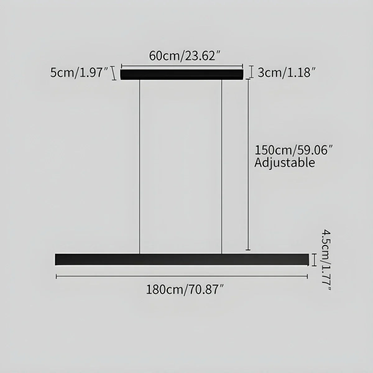 Lineaire hanglamp LED aluminium zwart kookeiland eettafel kantoor moderne plafondverlichting minimalistische hanglamp