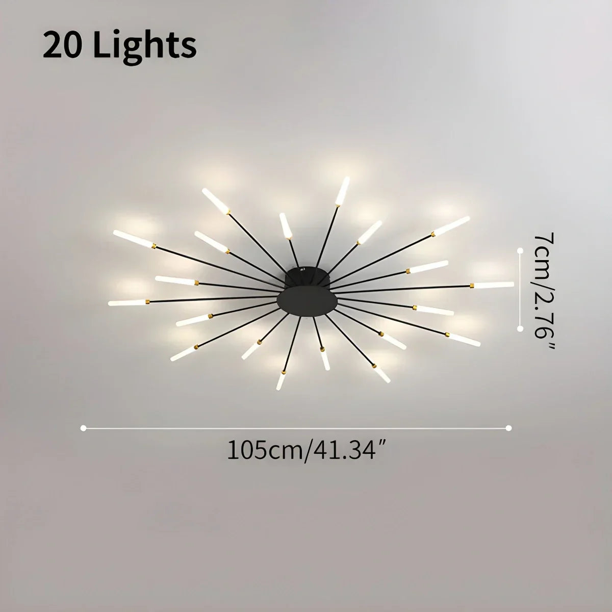 LED Plafondlamp Metaal 20-42 Lichtpunten Zwart Goud Woonkamer Eetkamer Stervorm Design Dimbaar Moderne Verlichting Grote Ruimtes