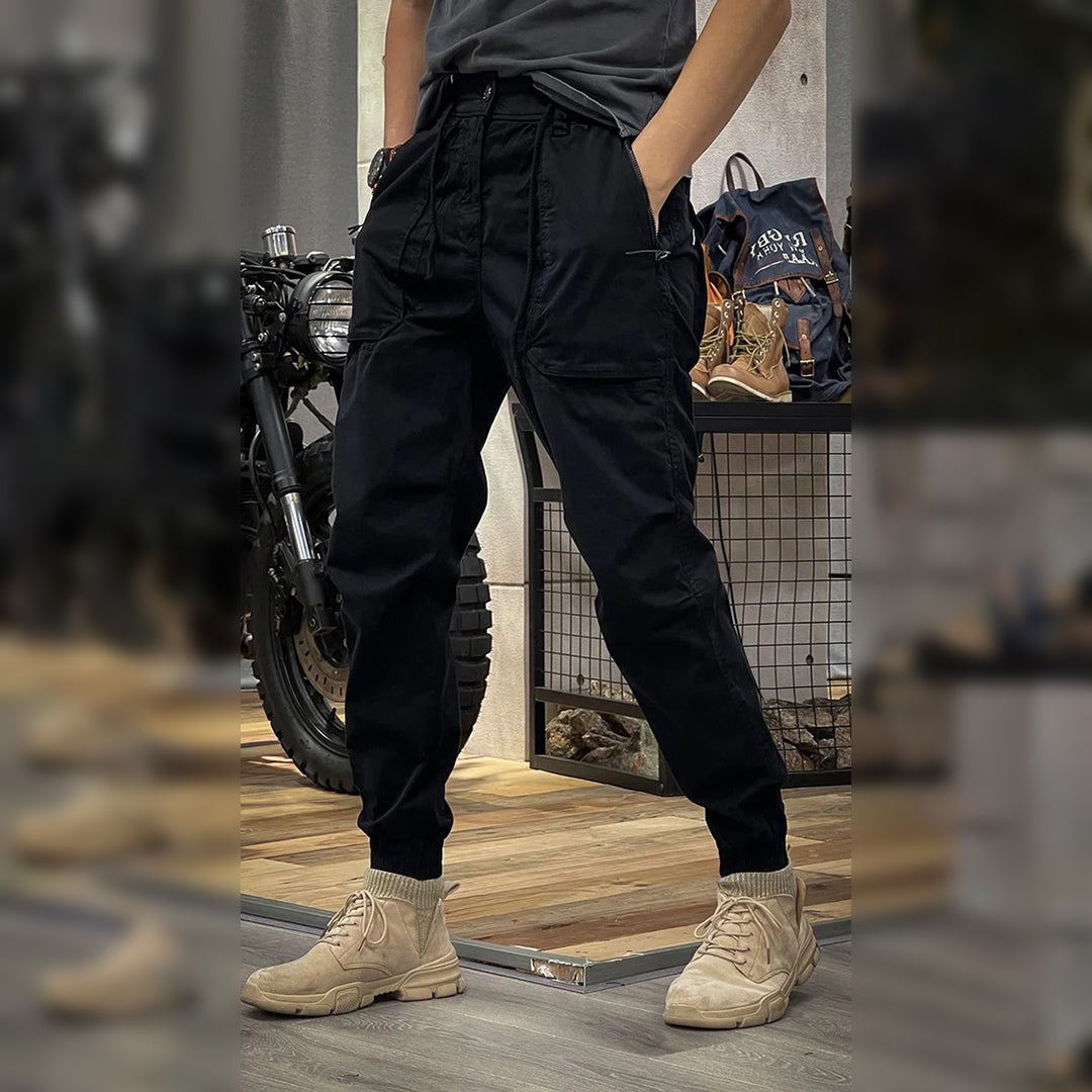 Heren Cargo Broek Ruime Zijzakken Losse Comfortabele Fit