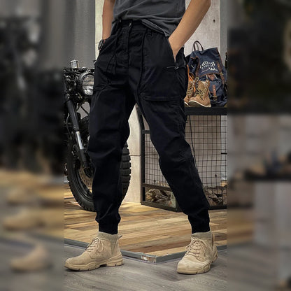 Heren Cargo Broek Ruime Zijzakken Losse Comfortabele Fit