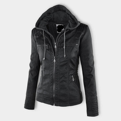 Leren jas met capuchon stijlvol en elegant