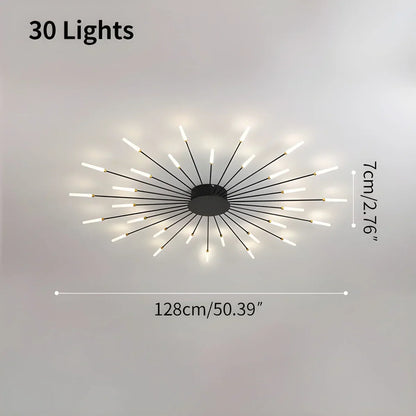 LED Plafondlamp Metaal 20-42 Lichtpunten Zwart Goud Woonkamer Eetkamer Stervorm Design Dimbaar Moderne Verlichting Grote Ruimtes