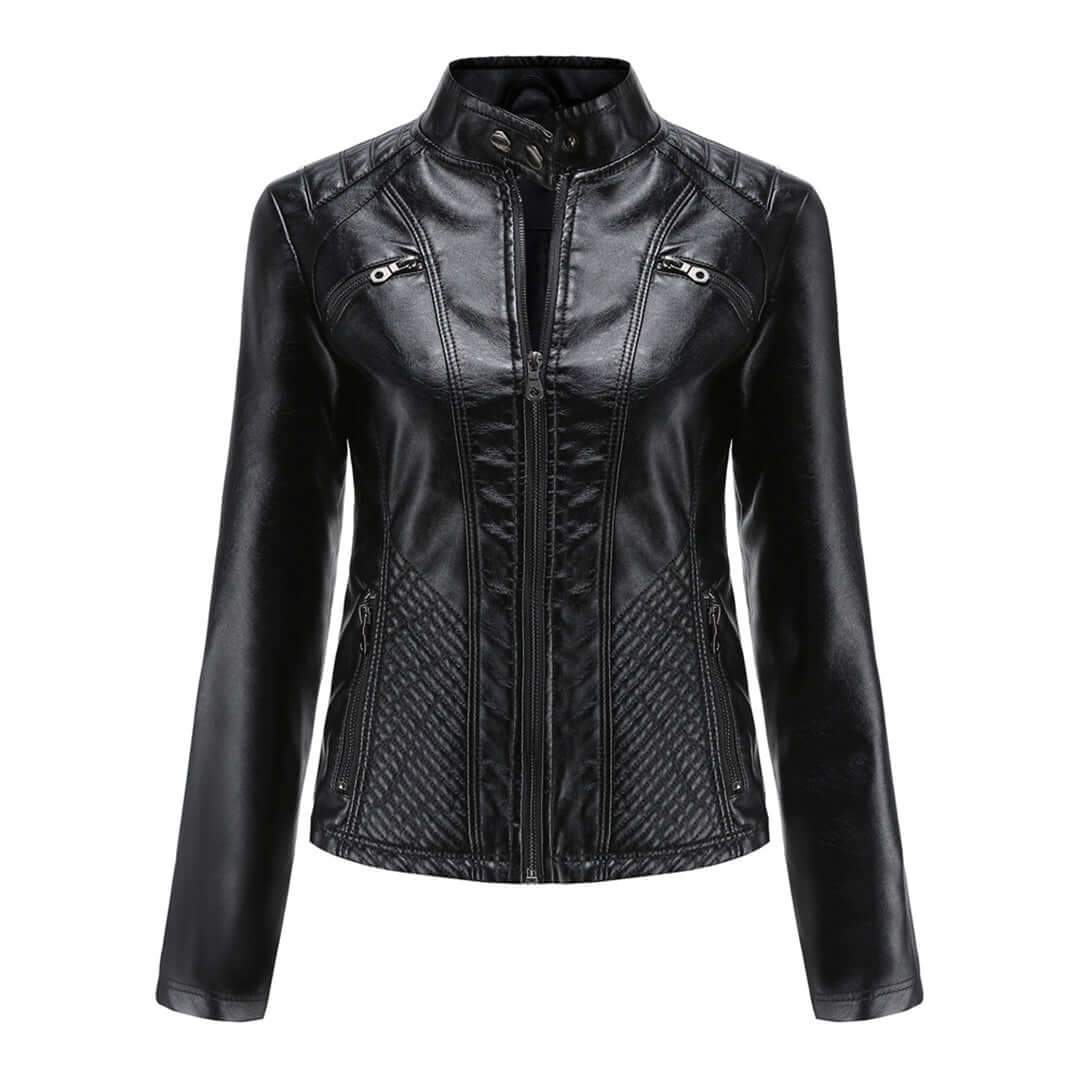 Dames Leren Jas Klassieke Stijl Elegant Design