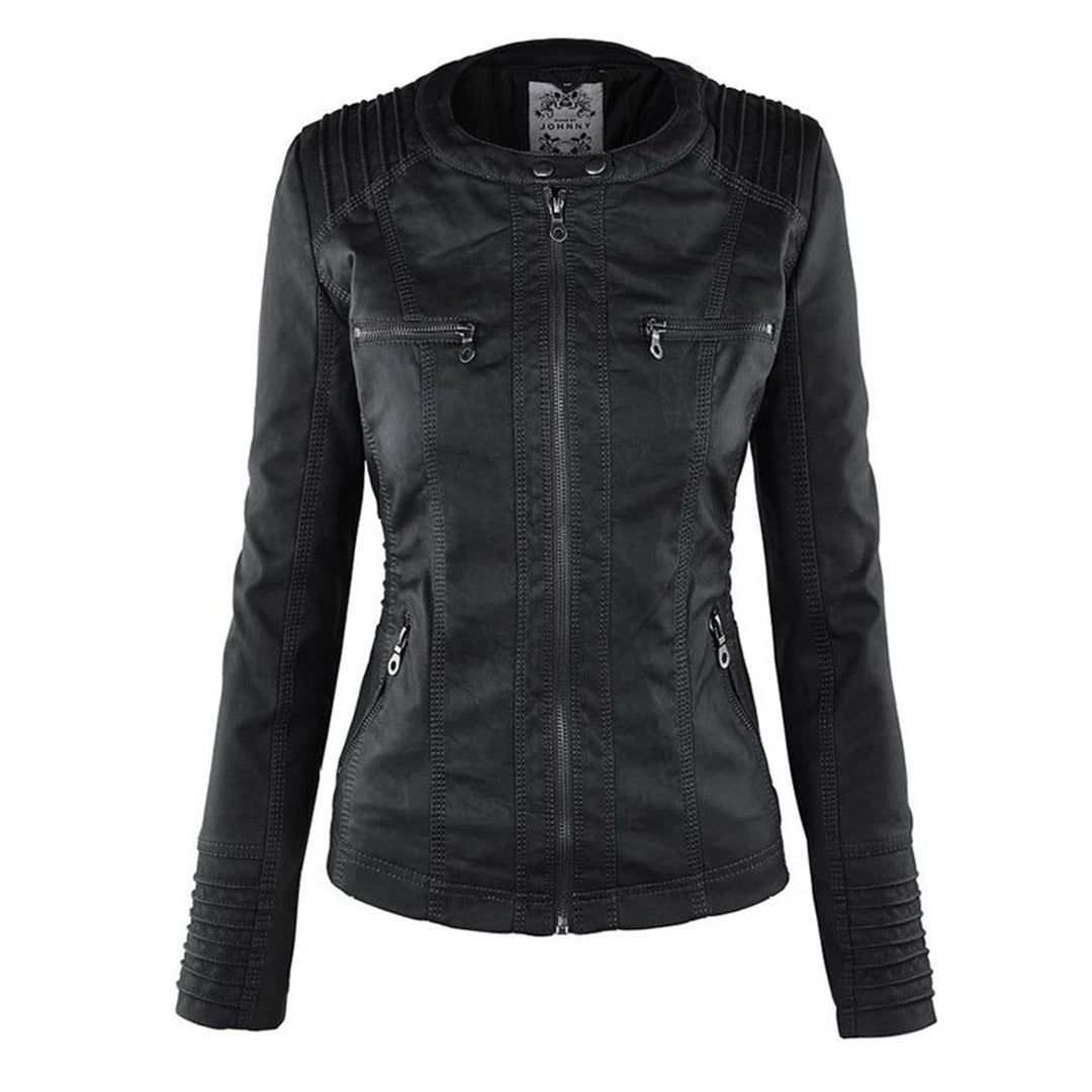 Dames Lederjas Waterdicht met Afneembare Capuchon