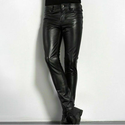 Heren Broek Imitatieleer Slim Fit Stijlvol Design