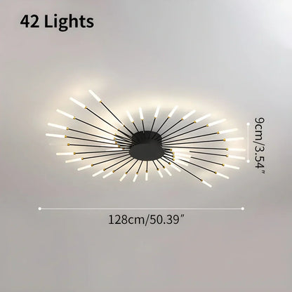 LED Plafondlamp Metaal 20-42 Lichtpunten Zwart Goud Woonkamer Eetkamer Stervorm Design Dimbaar Moderne Verlichting Grote Ruimtes