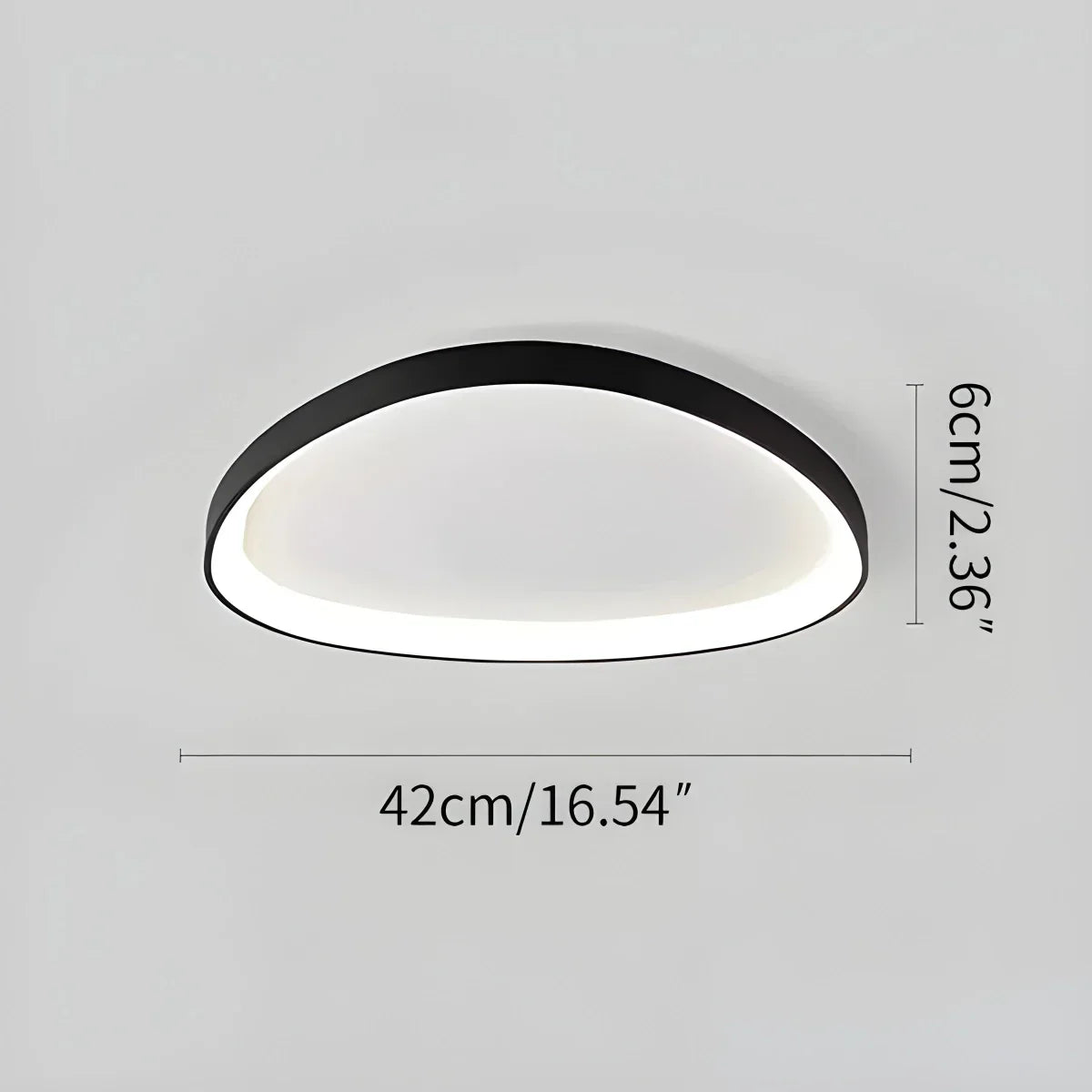 LED plafondlamp ovaal dimbaar metaal zwart wit slaapkamer hal woonkamer moderne plafondverlichting Scandinavisch design opbouwlamp