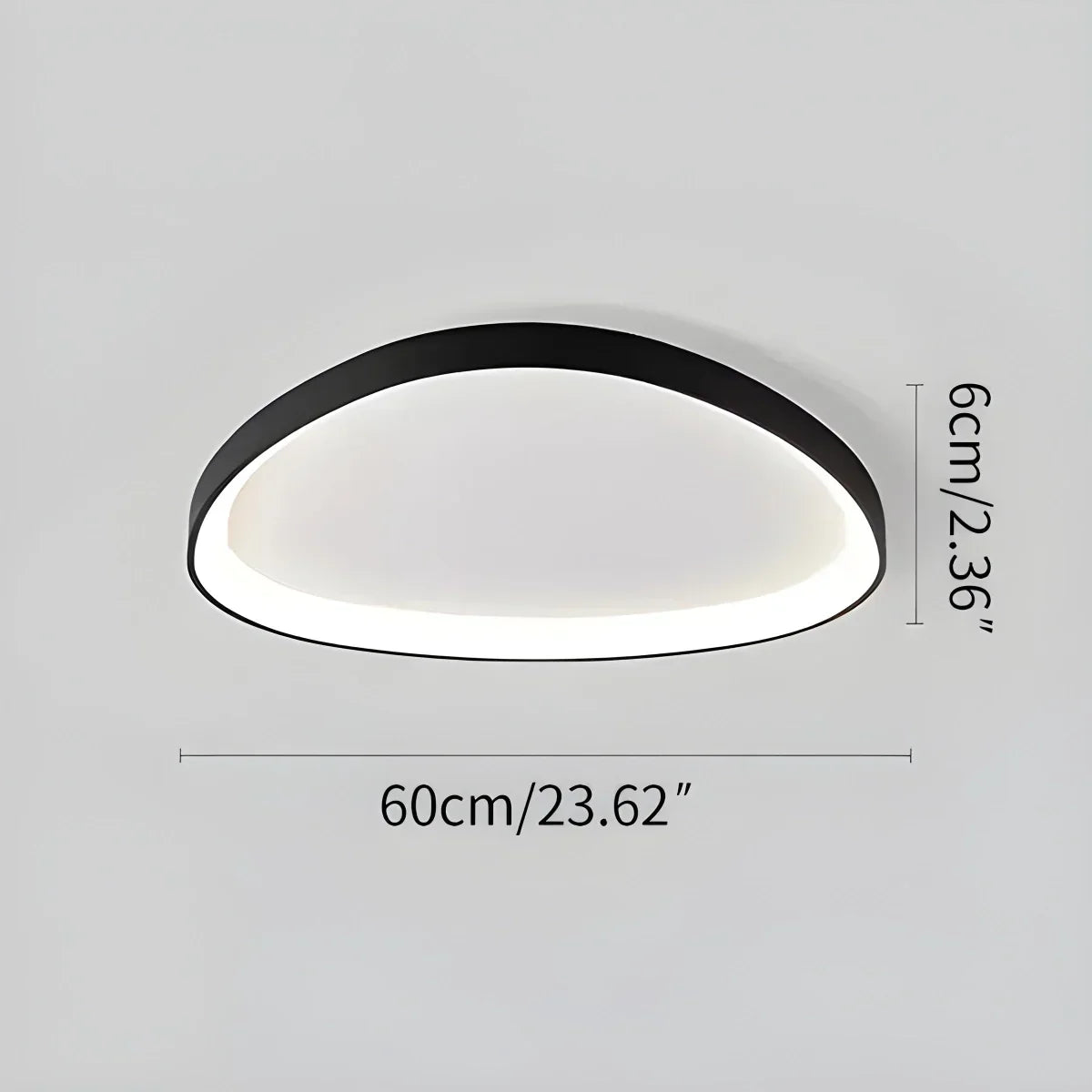 LED plafondlamp ovaal dimbaar metaal zwart wit slaapkamer hal woonkamer moderne plafondverlichting Scandinavisch design opbouwlamp