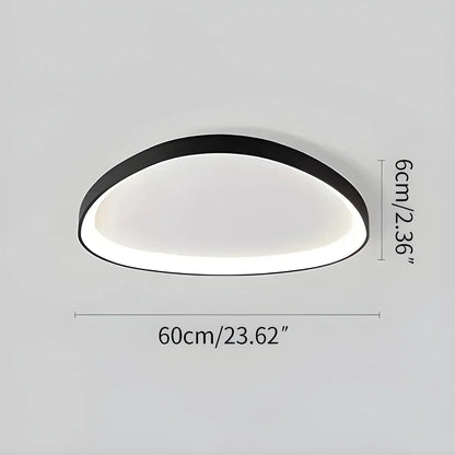 LED plafondlamp ovaal dimbaar metaal zwart wit slaapkamer hal woonkamer moderne plafondverlichting Scandinavisch design opbouwlamp