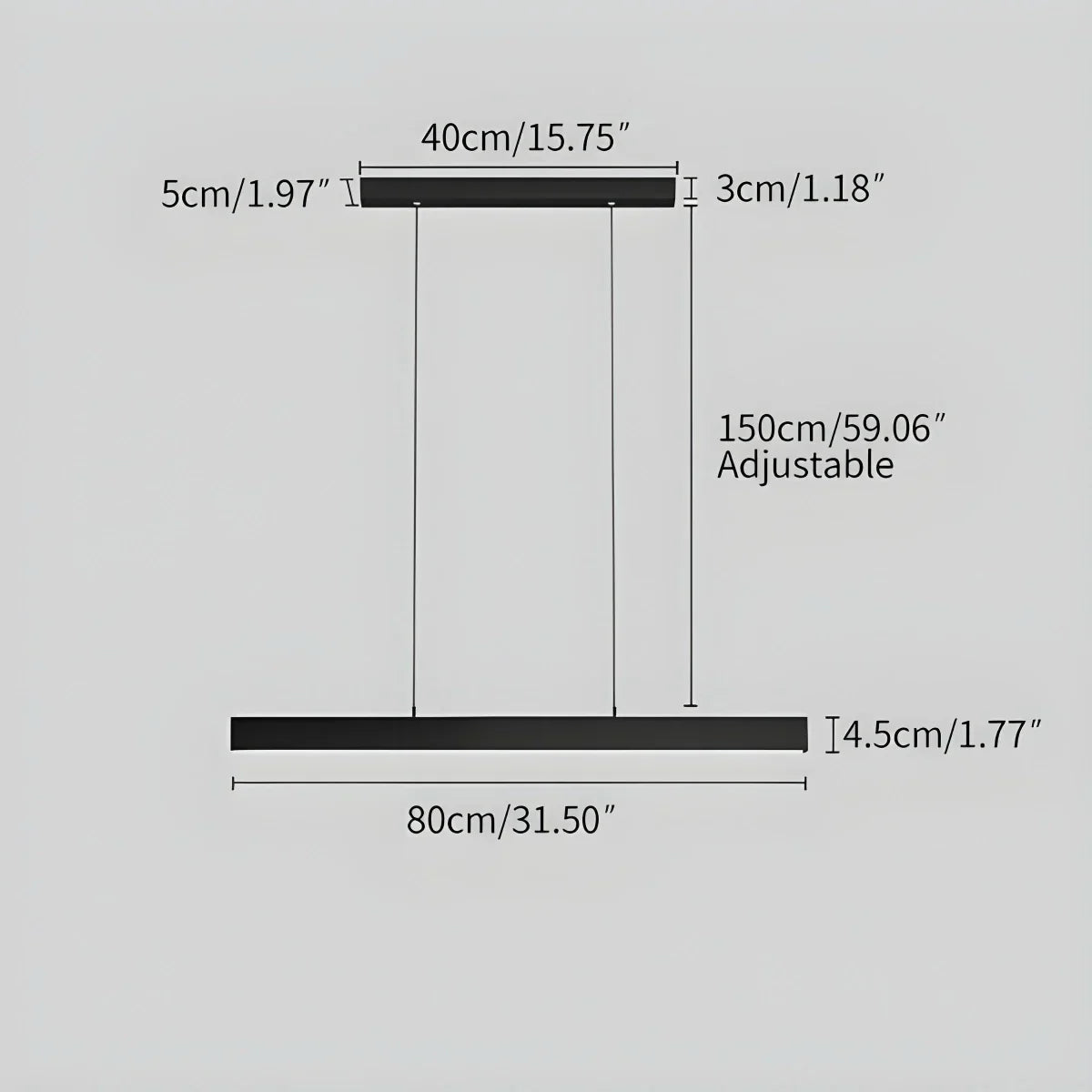 Lineaire hanglamp LED aluminium zwart kookeiland eettafel kantoor moderne plafondverlichting minimalistische hanglamp